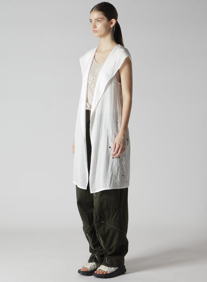 CUPRO/DUNGAREE BALLER LACE HOODIE VEST