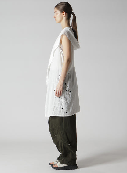 CUPRO/DUNGAREE BALLER LACE HOODIE VEST