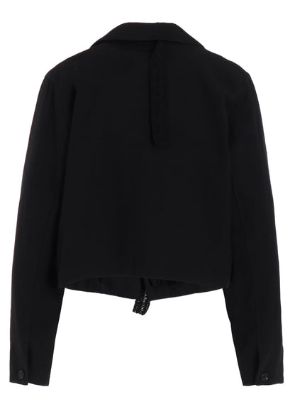 COTTON FLAX VIYELLA CROCHET 3-BUTTON BLOUSON