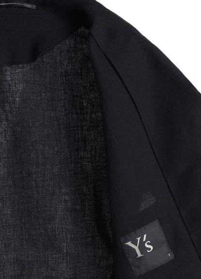 COTTON FLAX VIYELLA CROCHET 3-BUTTON BLOUSON