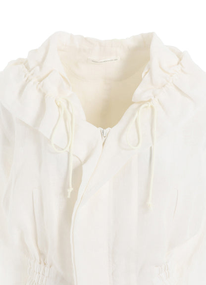 LINEN UNTWISTED LAWN GATHERED BLOUSON