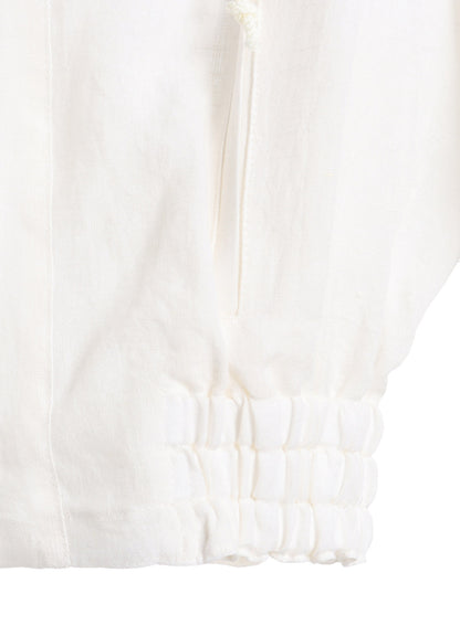 LINEN UNTWISTED LAWN GATHERED BLOUSON