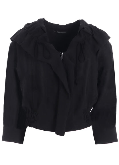 LINEN UNTWISTED LAWN GATHERED BLOUSON
