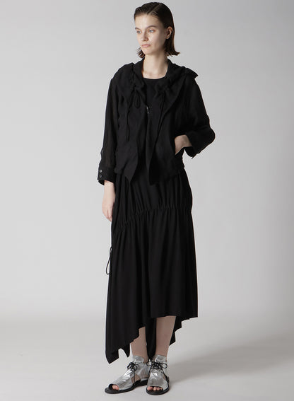 LINEN UNTWISTED LAWN GATHERED BLOUSON