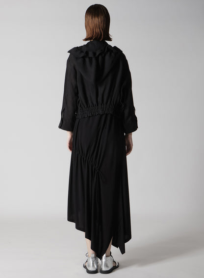 LINEN UNTWISTED LAWN GATHERED BLOUSON