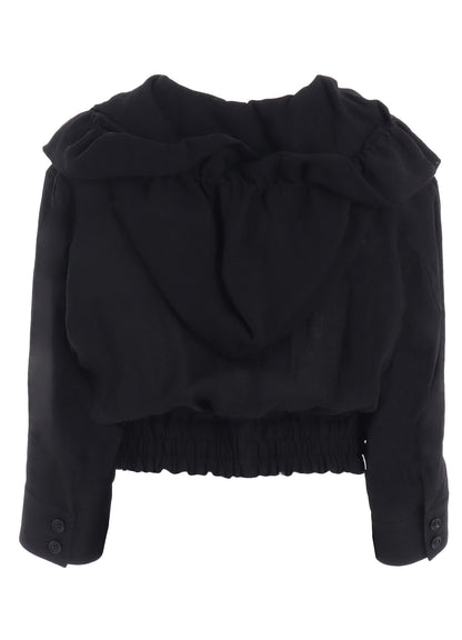 LINEN UNTWISTED LAWN GATHERED BLOUSON