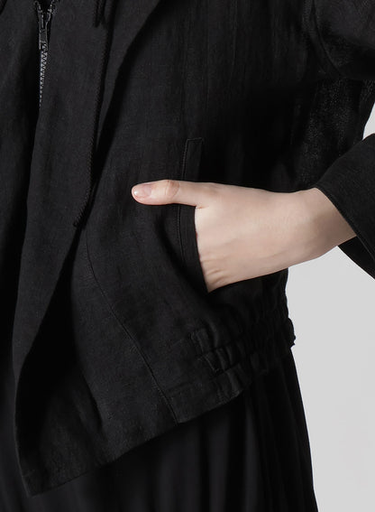 LINEN UNTWISTED LAWN GATHERED BLOUSON