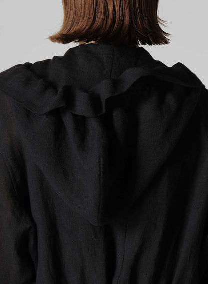 LINEN UNTWISTED LAWN GATHERED BLOUSON