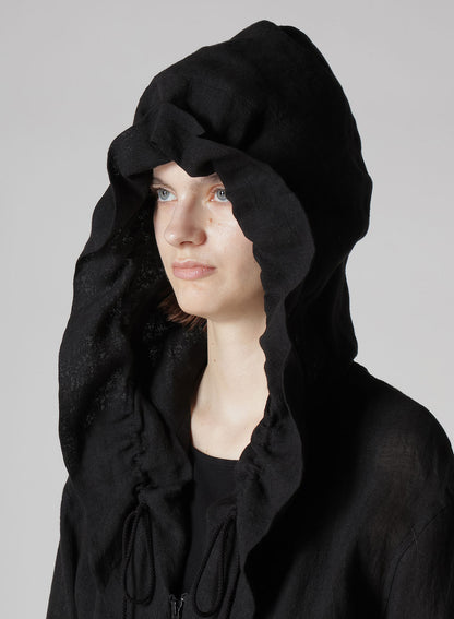 LINEN UNTWISTED LAWN GATHERED BLOUSON