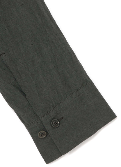 LINEN FRONT DRAPE SHIRTS DRESS