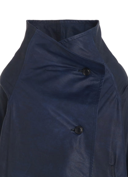 INDIGO MUD DYED LEATHER JACKET