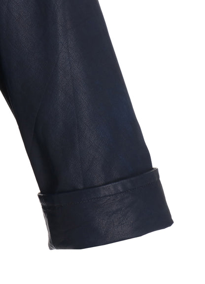 INDIGO MUD DYED LEATHER JACKET