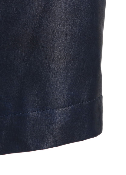 INDIGO MUD DYED LEATHER JACKET