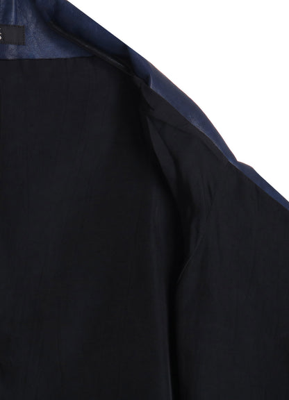 INDIGO MUD DYED LEATHER JACKET