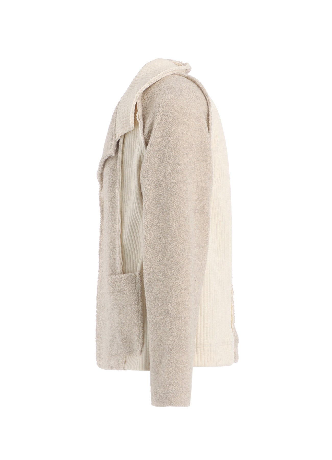 WOOL BLEND PILE COAT WITH PIN