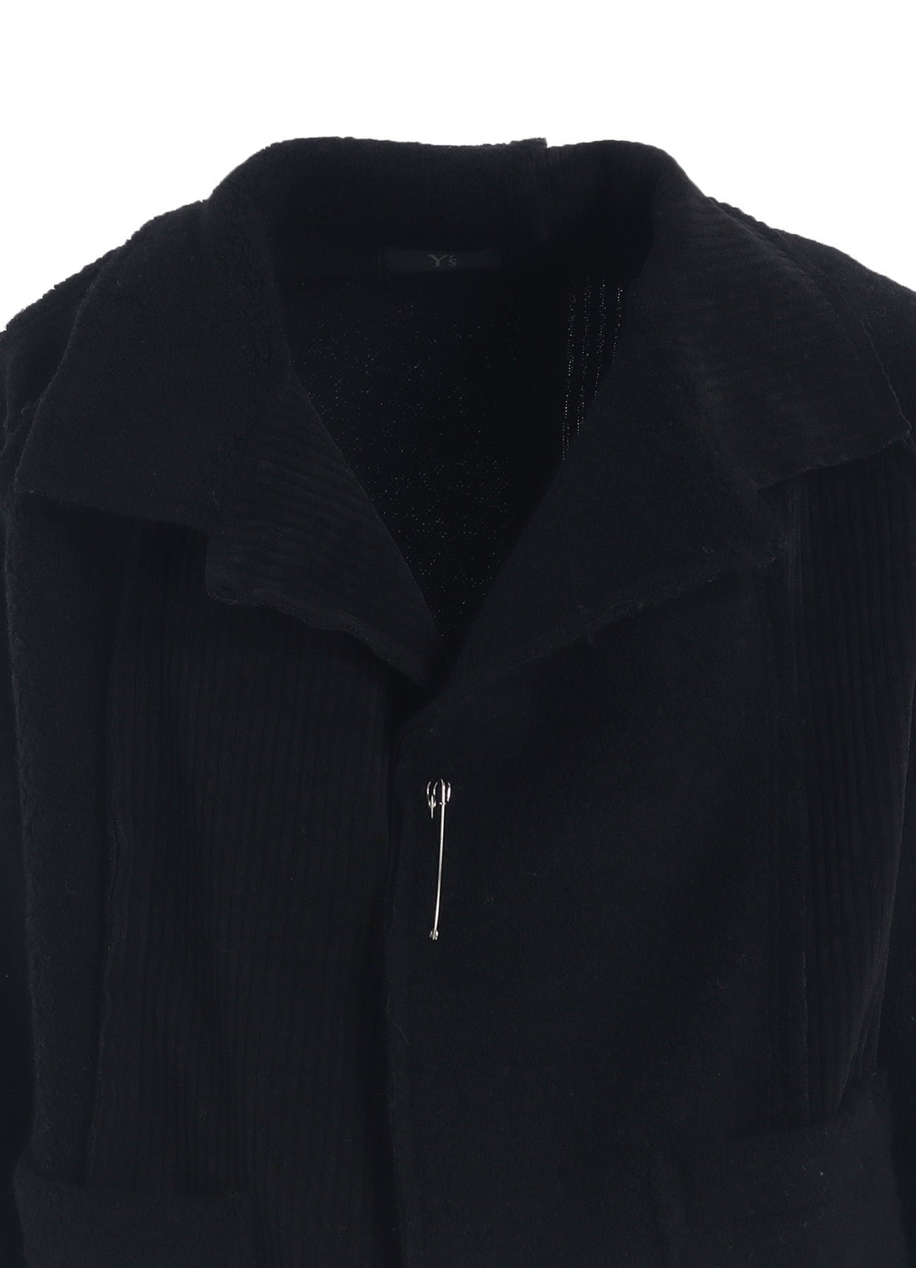 WOOL BLEND PILE COAT WITH PIN