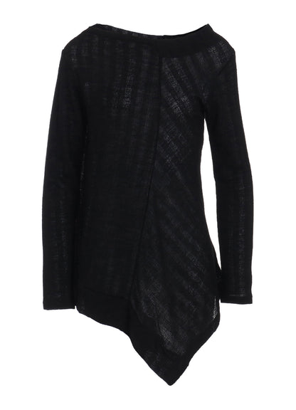 WOOL BLEND STRIPE LONG SLEEVE T