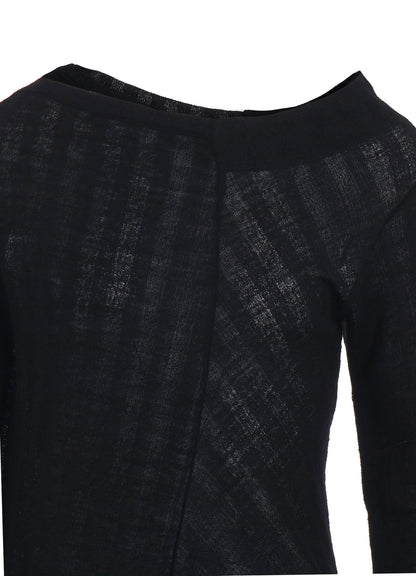 WOOL BLEND STRIPE LONG SLEEVE T