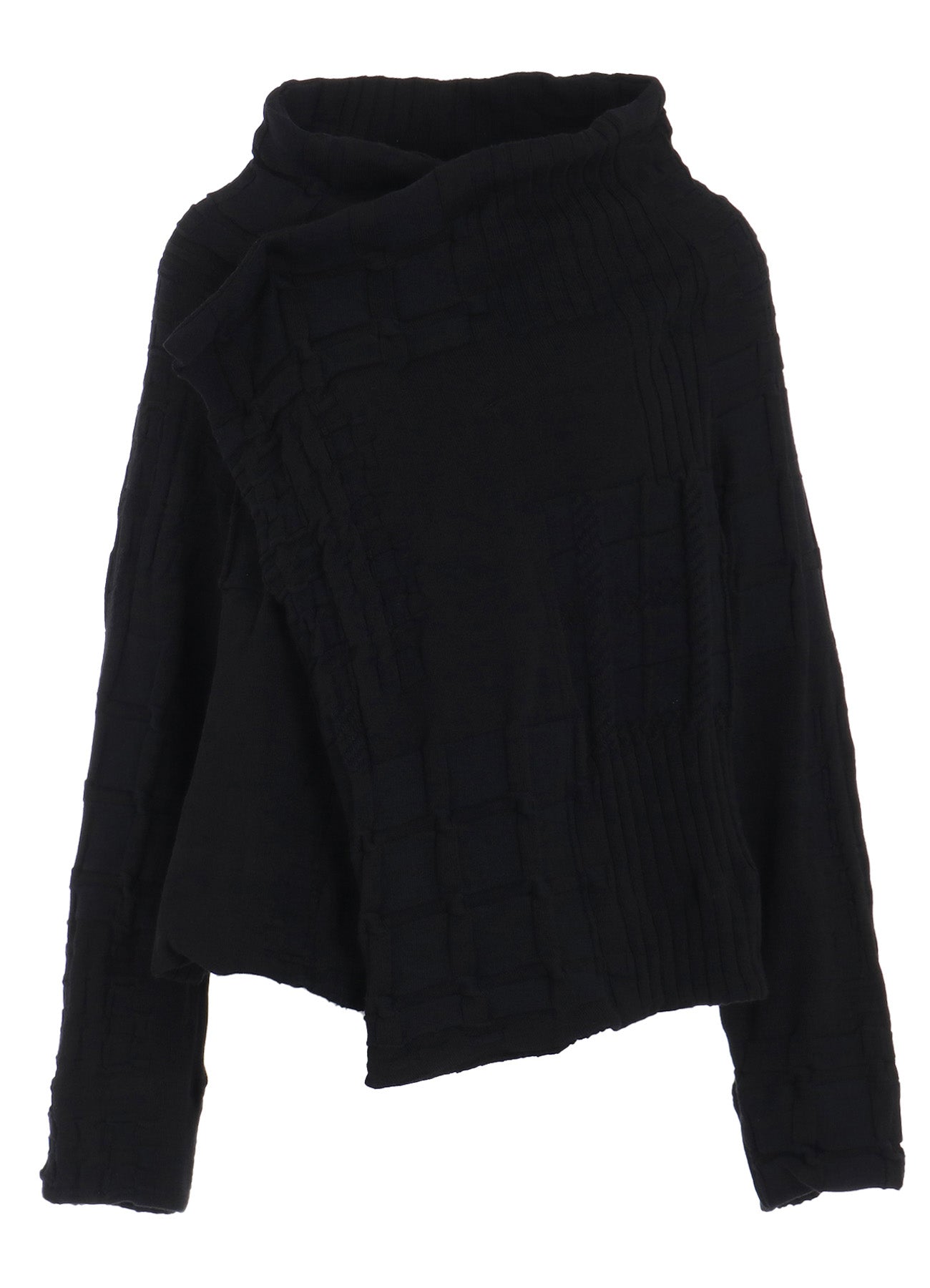 MULTI PLAID LINKS STITCH ASYMMETRIC JACKET