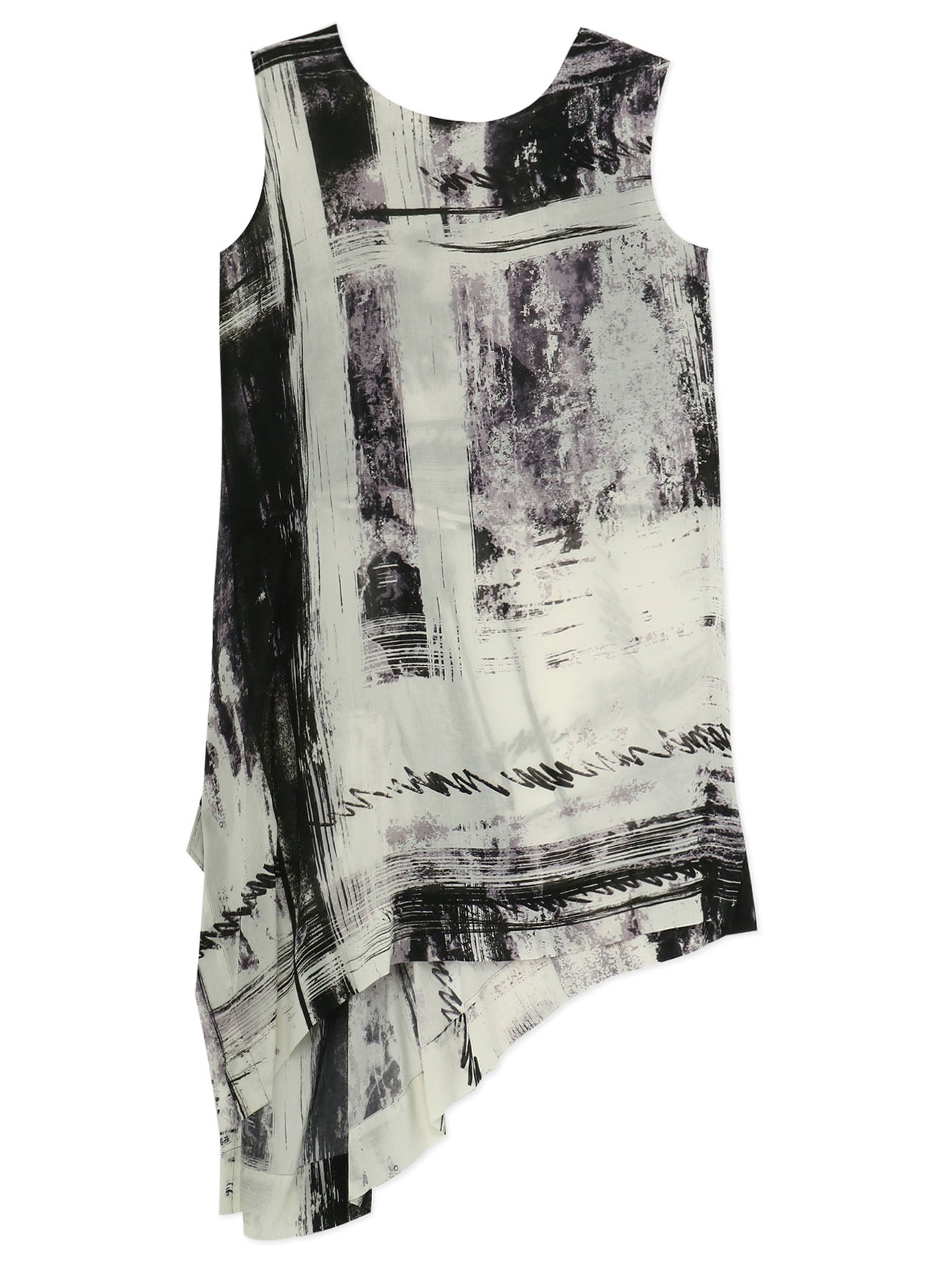 CU/ LAWN BLURRED CHECK GATHERED BLOUSE