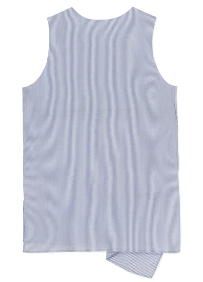 COTTON STRIPE FRONT DRAPE BLOUSE