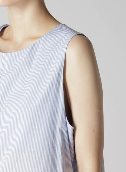 COTTON STRIPE FRONT DRAPE BLOUSE