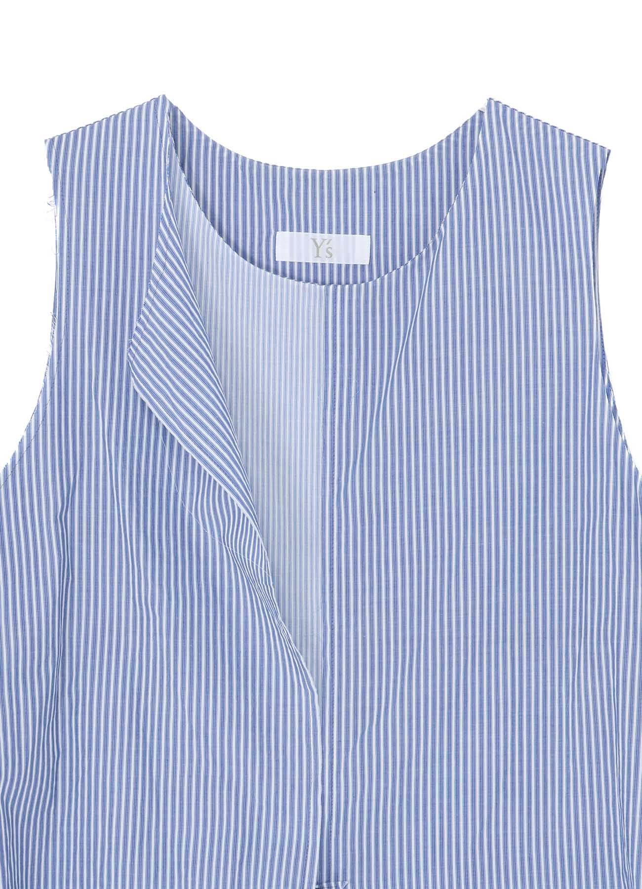 COTTON STRIPE FRONT DRAPE BLOUSE