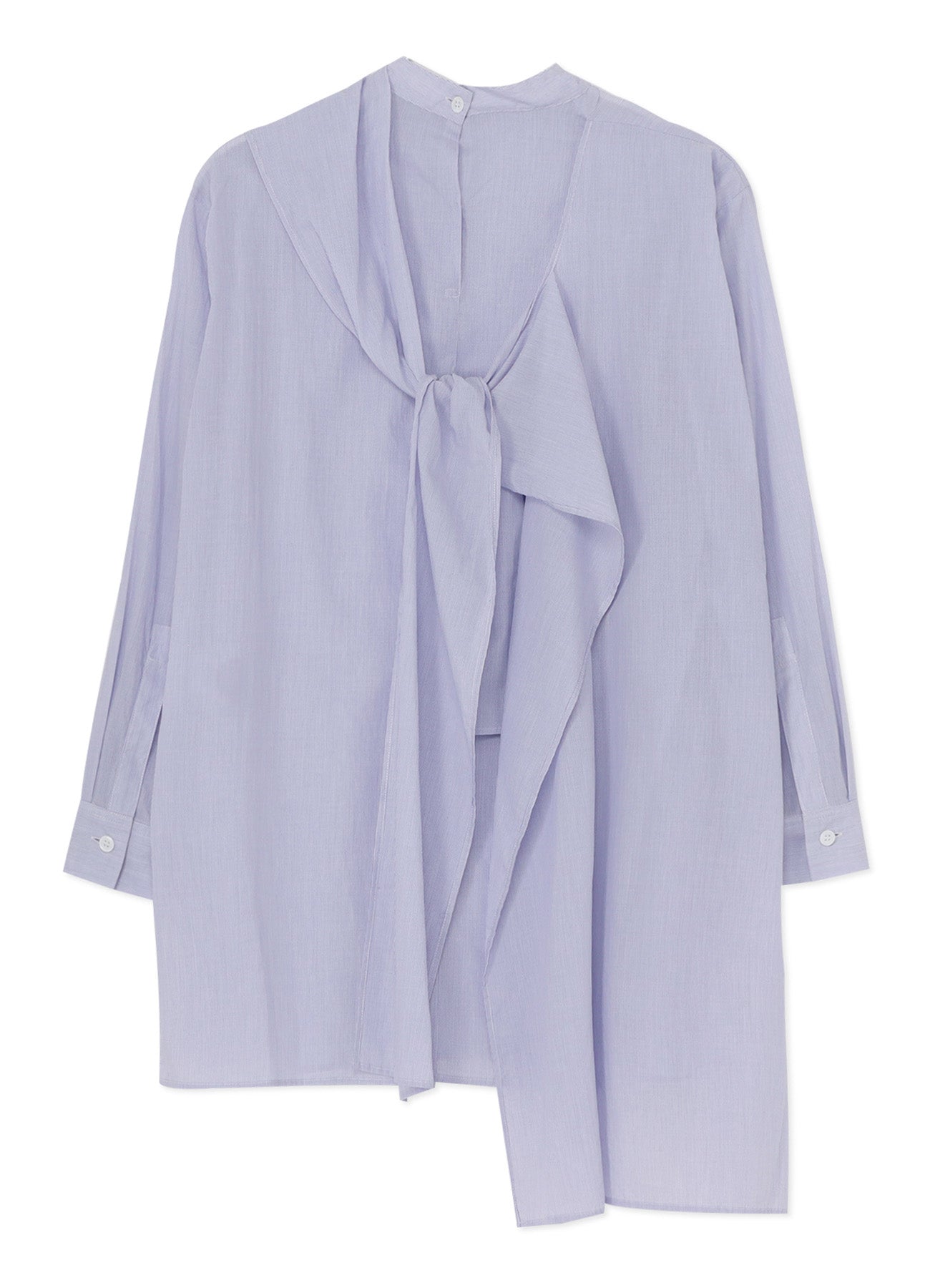 COTTON STRIPE BACK TIE BLOUSE