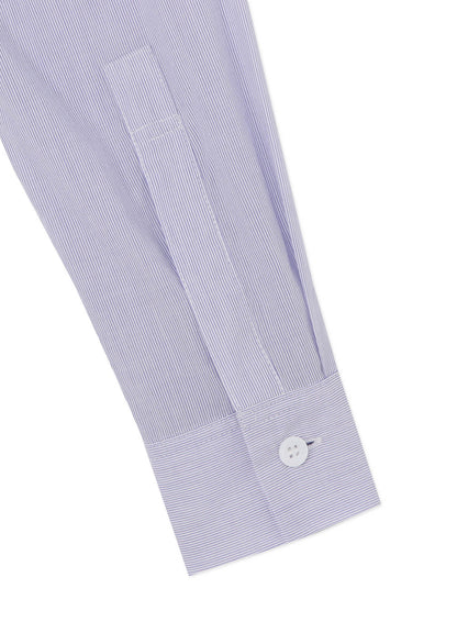 COTTON STRIPE BACK TIE BLOUSE