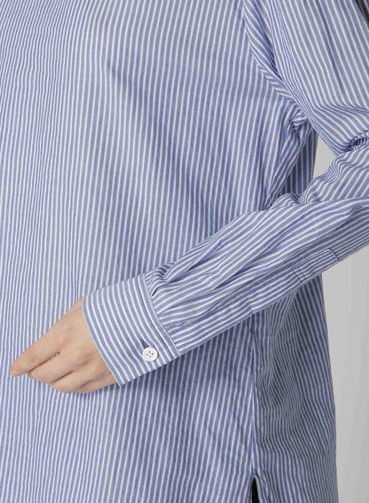 COTTON STRIPE BACK TIE BLOUSE