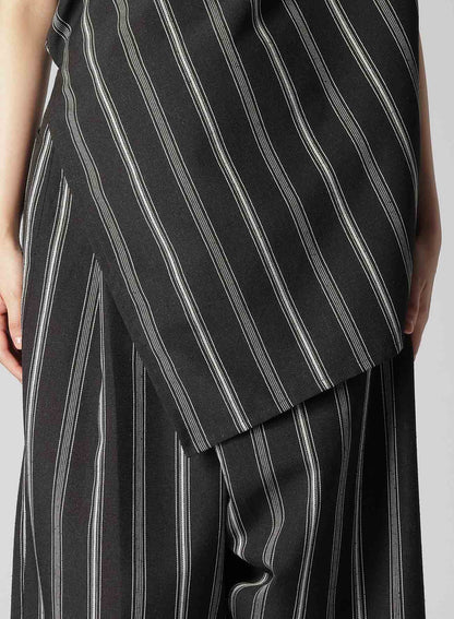 HARD TWISTED STRIPE CONVERTIBLE BLOUSE