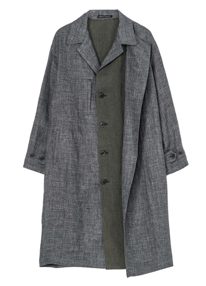 LINEN TWEED DOUBLE LAYERED COAT