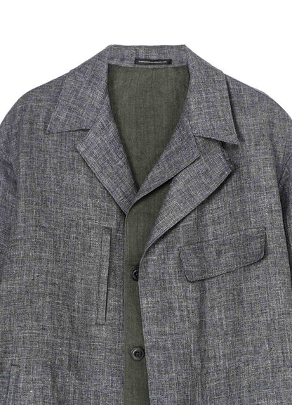 LINEN TWEED DOUBLE LAYERED COAT