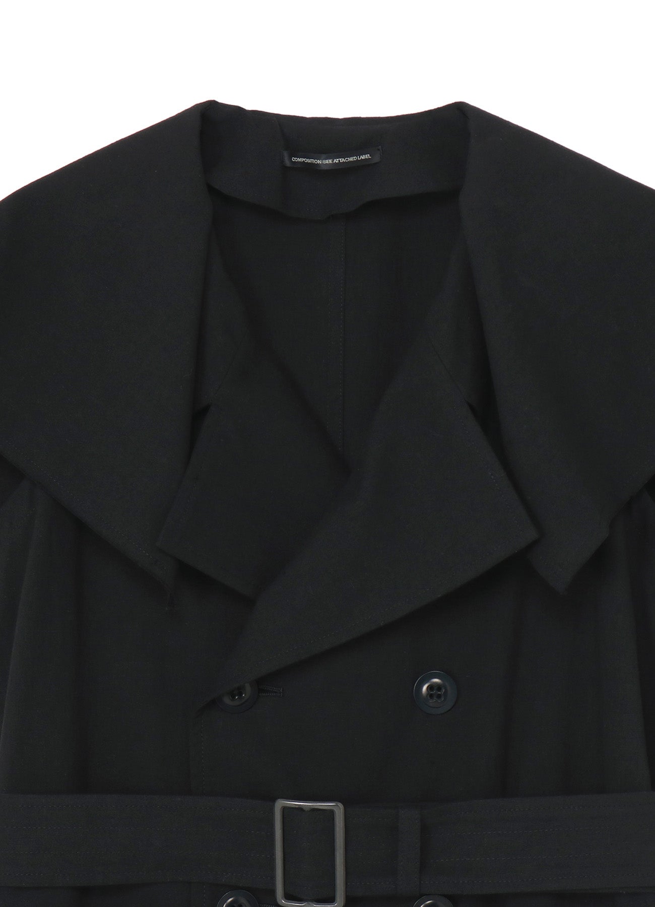 COTTON FLAX POPLIN SAILOR COLLAR COAT