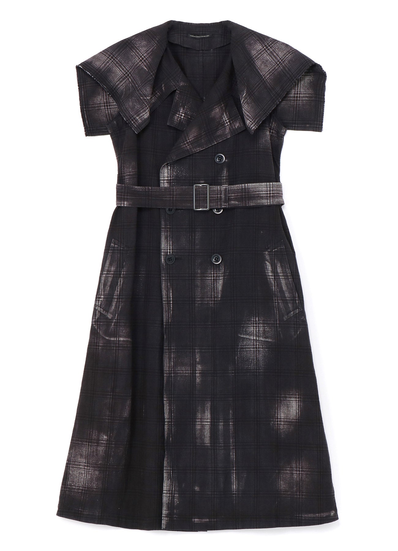 GLEN CHECK SAILOR COLLAR COAT