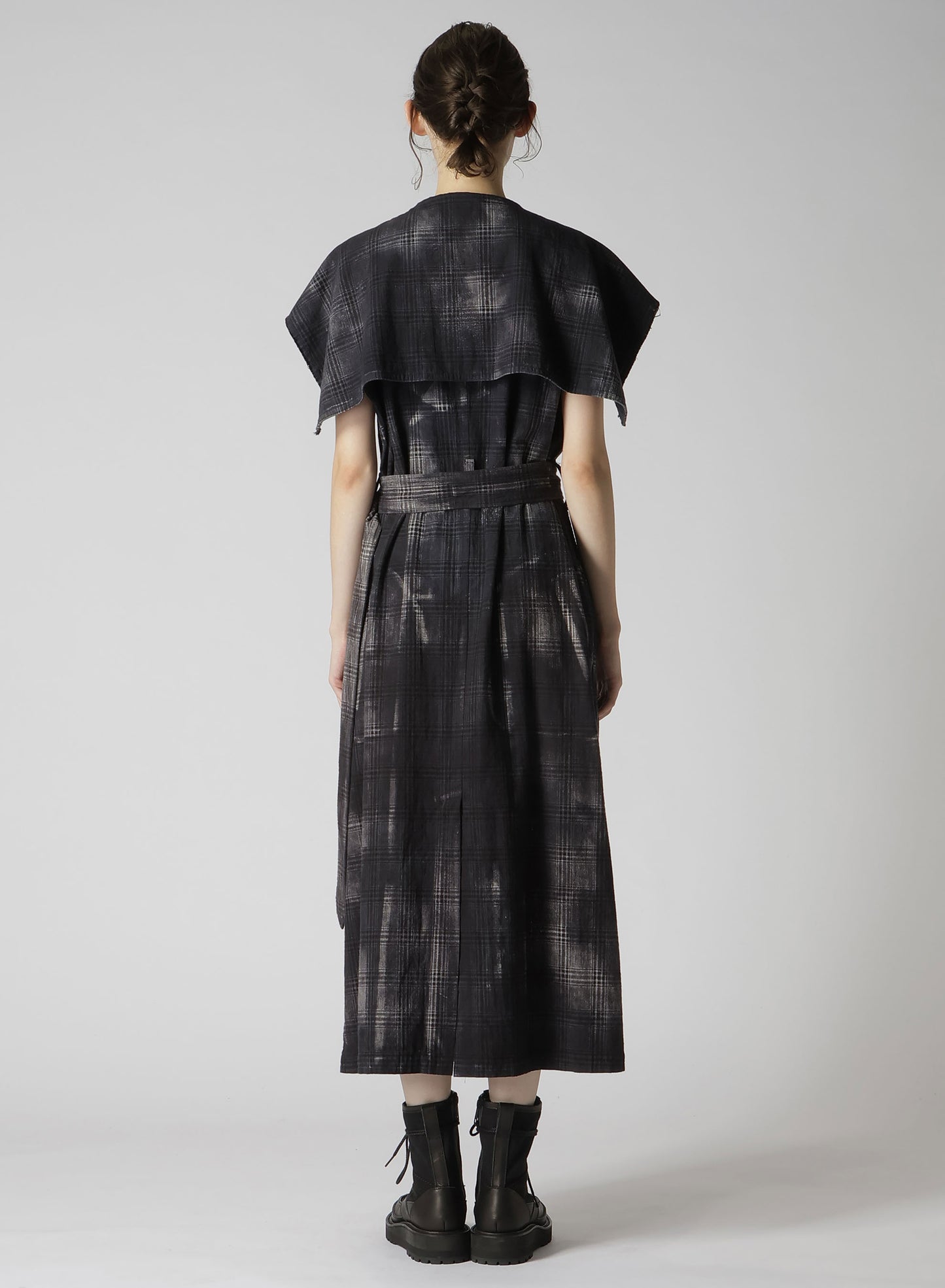 GLEN CHECK SAILOR COLLAR COAT