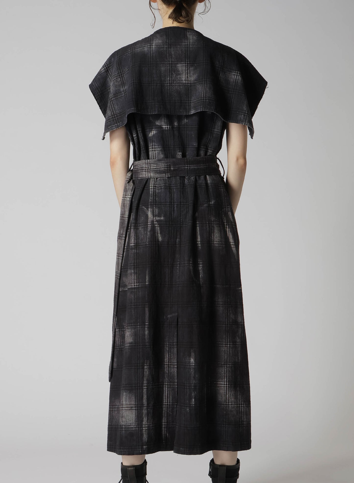 GLEN CHECK SAILOR COLLAR COAT