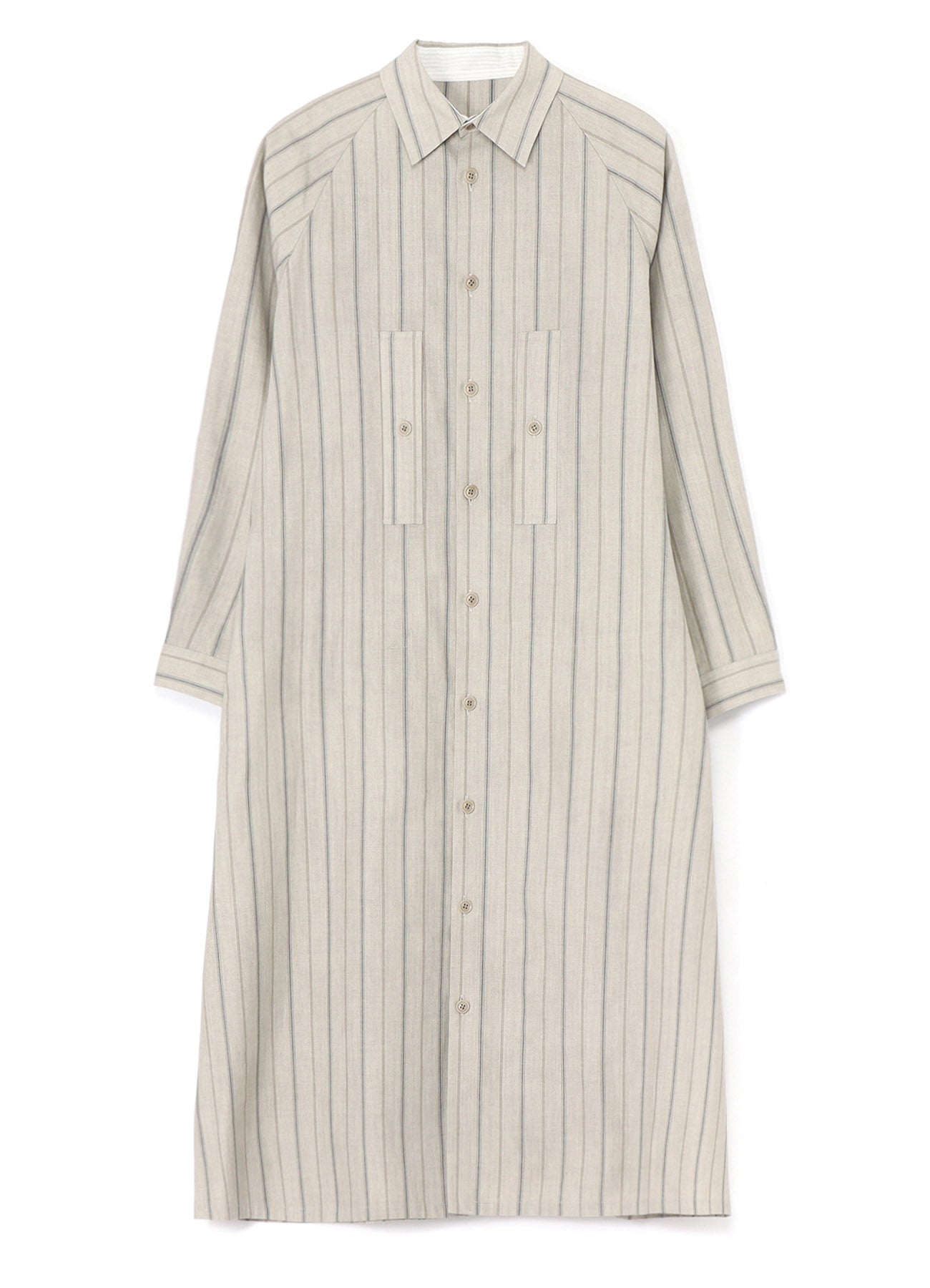 COTTON STRIPE INK DYED CHEST POCKET DRESS