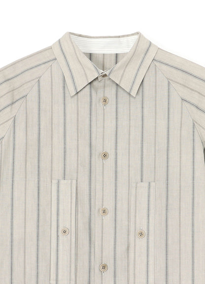 COTTON STRIPE INK DYED CHEST POCKET DRESS