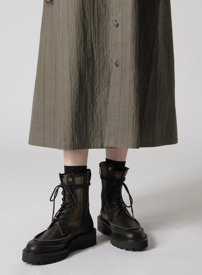 COTTON STRIPE INK DYED CHEST POCKET DRESS