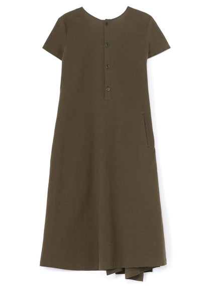COTTON FLAX POPLIN BACK TIE DRESS
