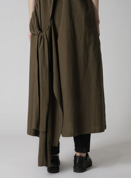 COTTON FLAX POPLIN BACK TIE DRESS