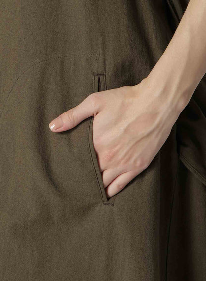 COTTON FLAX POPLIN BACK TIE DRESS