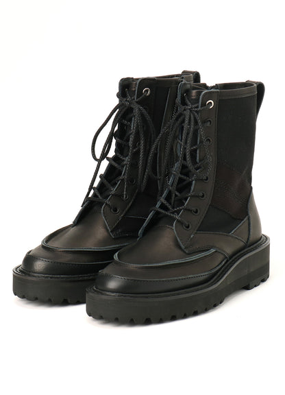 COTTON DUCK/LEATHER COMBINATION MILITARY BOOTS