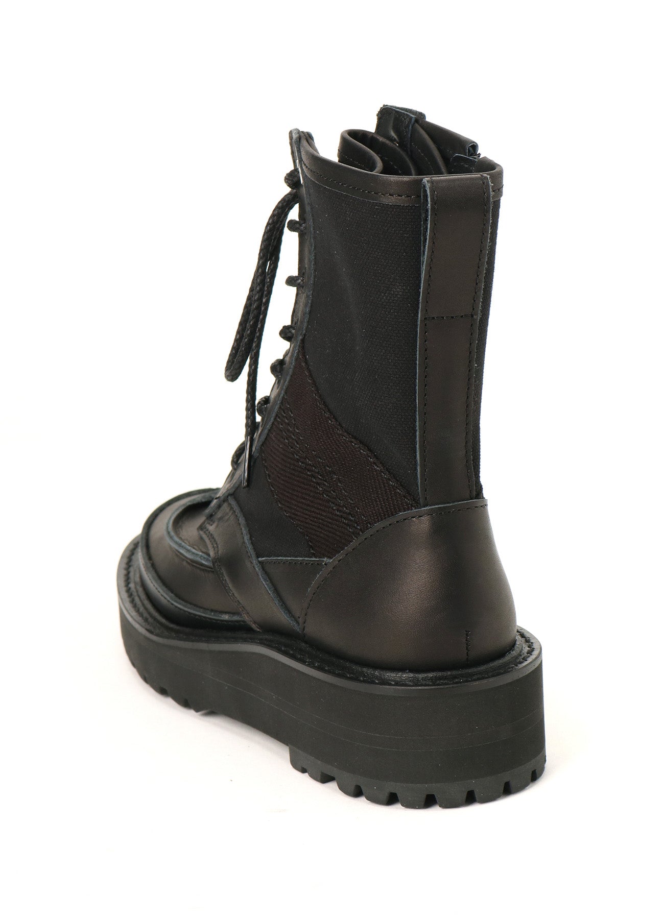 COTTON DUCK/LEATHER COMBINATION MILITARY BOOTS