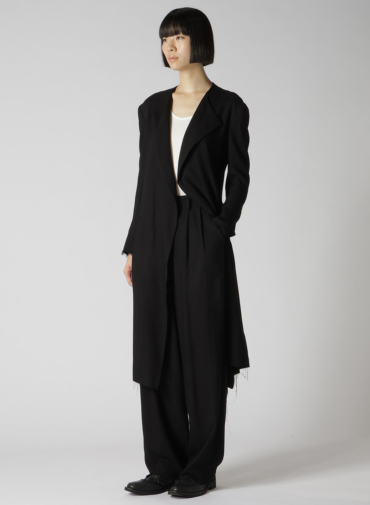 RAYON VIYELLA COLLARLESS JACKET