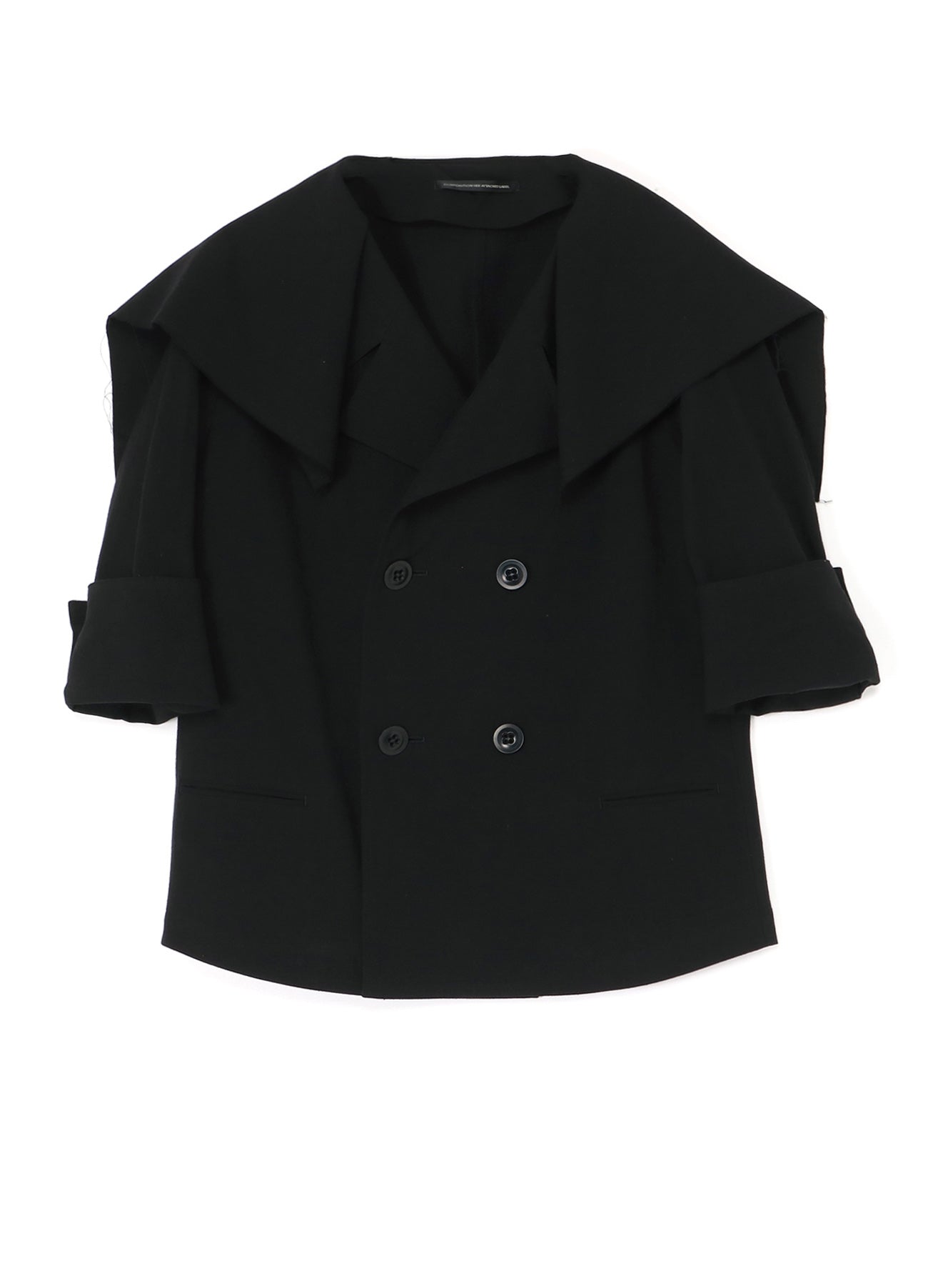 COTTON FLAX POPLIN SAILOR COLLAR JACKET