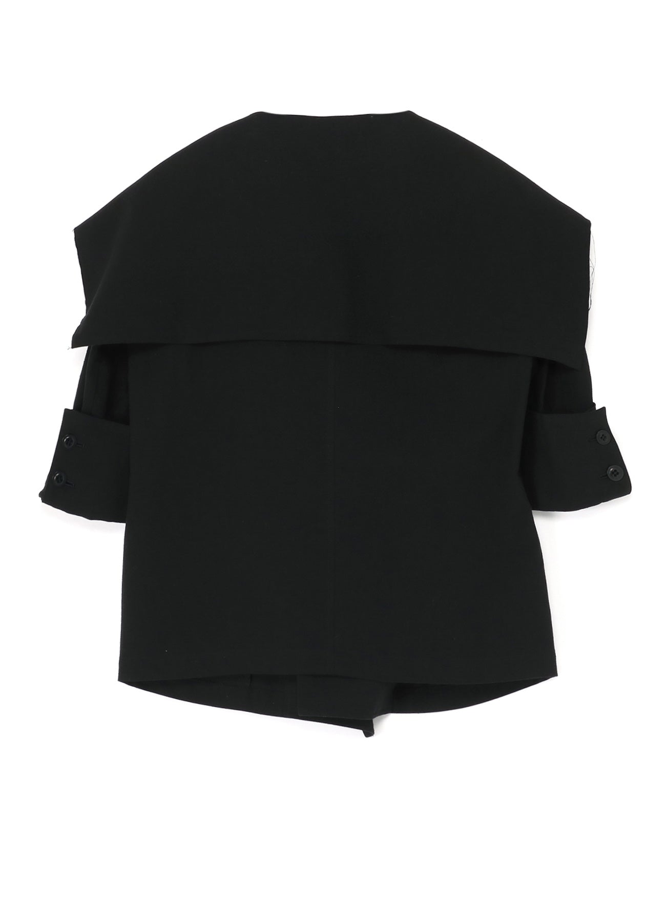 COTTON FLAX POPLIN SAILOR COLLAR JACKET