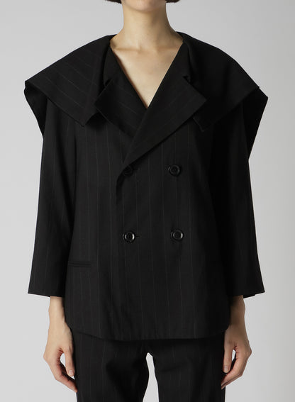 W/RY LIGHT STRIPE SAILOR COLLAR JACKET