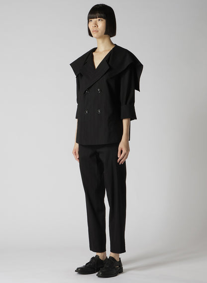 W/RY LIGHT STRIPE SAILOR COLLAR JACKET